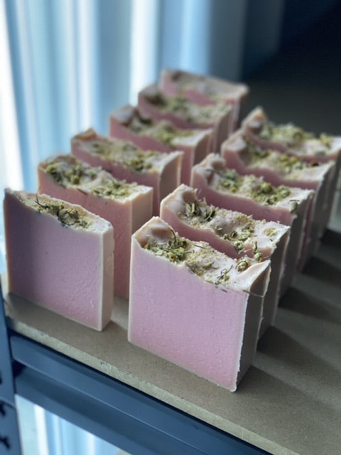 Grapefruit Chamomile Soap with Real Chamomile Flowers